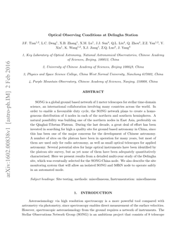 Optical Observing Conditions at Delingha Station