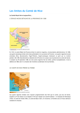 Les Limites Du Comté De Nice