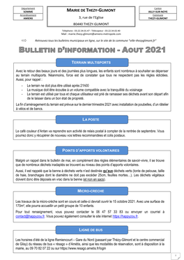 Bulletin D'information Concernant Le Stationnement Pour Le 14 Juillet 96