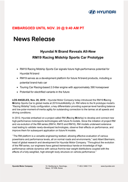 EMBARGOED UNTIL NOV. 20 @ 9:40 AM PT Hyundai N Brand