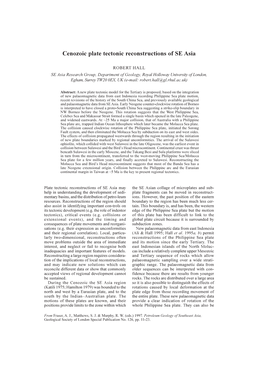 Cenozoic Plate Tectonic Reconstructions of SE Asia