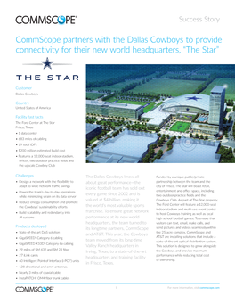 Commscope Partners with the Dallas Cowboys to Provide Connectivity for Their New World Headquarters, “The Star”