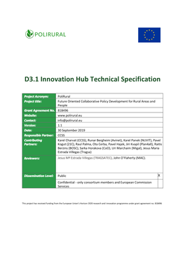 D3.1 Innovation Hub Technical Specification