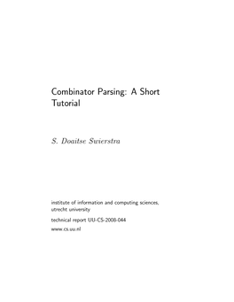 Combinator Parsing: a Short Tutorial