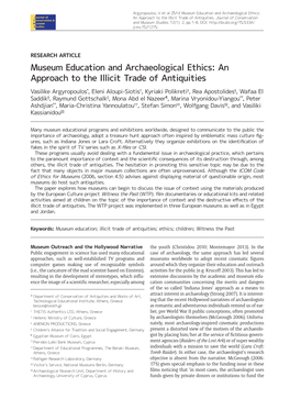 Museum Education and Archaeological Ethics: an Approach to the Illicit Trade of Antiquities