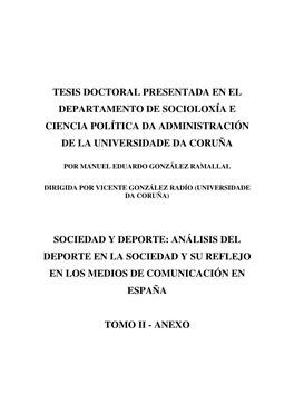 Tesis Doctoral Presentada En El Departamento De Socioloxía E Ciencia Política Da Administración De La Universidade Da Coruña