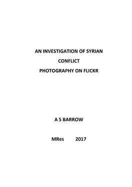 An Investigation of Syrian Conflict Photography on Flickr