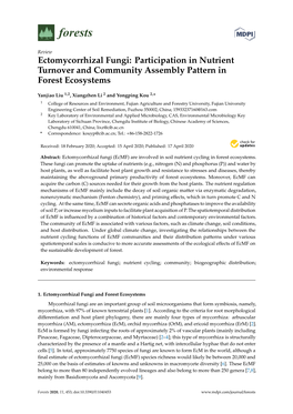 Ectomycorrhizal Fungi: Participation in Nutrient Turnover and Community Assembly Pattern in Forest Ecosystems