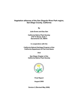 Vegetation Alliance of the San Dieguito River Park Region, San
