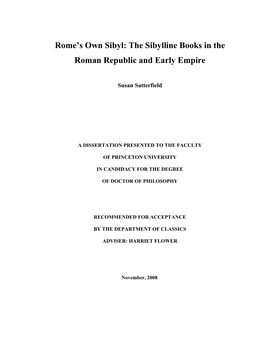 Rome's Own Sibyl: the Sibylline Books in the Roman Republic And