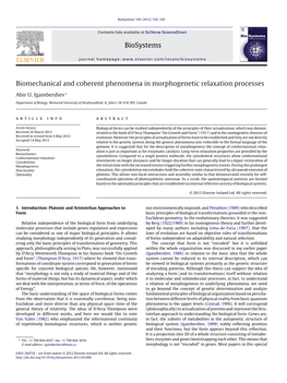 Biomechanical and Coherent Phenomena in Morphogenetic Relaxation Processes