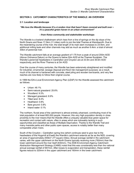 Wandle Catchment Characteristics SECTION 3