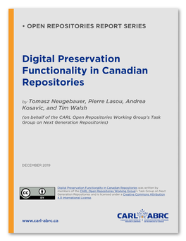 Digital Preservation Functionality in Canadian Repositories
