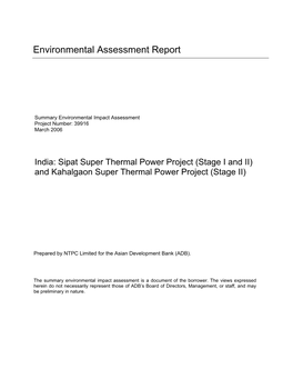 Environmental Assessment Report