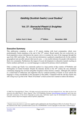(Scottish Gaelic) Local Studies Vol. 27: Siorrachd Pheairt & Sruighlea