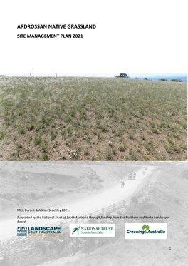 Ardrossan Native Grassland Site Management Plan 2021