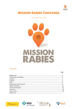 Mission Rabies Tanzania Report 2018