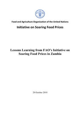 Initiative on Soaring Food Prices