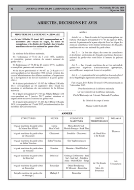 Arretes, Decisions Et Avis