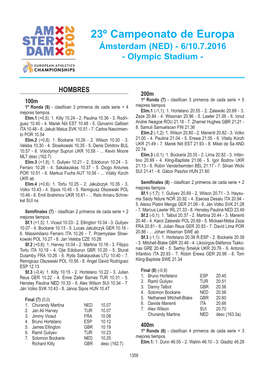 23º Campeonato De Europa Ámsterdam (NED) - 6/10.7.2016 - Olympic Stadium