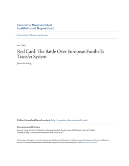 The Battle Over European Football's Transfer System, 56 U
