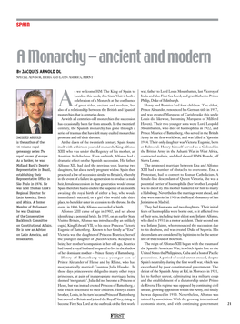 A Monarchy – Ancient and Modern by JACQUES ARNOLD DL Special Advisor, Iberia and Latin America, FIRST