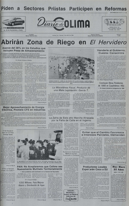 Abrirán Zona De Riego En E/ Hervidero