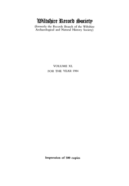 %Iit§Hi1'2 3R2rn1'h Éurietp (Formerly the Records Branch of the Wiltshire Archaeological and Natural History Society)