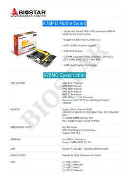 A78MD Motherboard