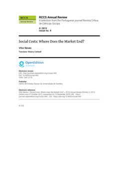 Social Costs: Where Does the Market End?