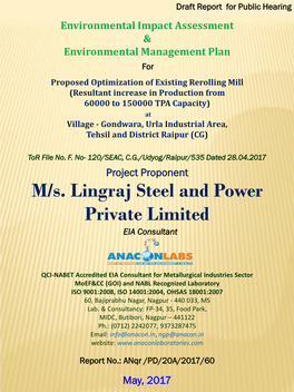 M/S. Lingraj Steel and Power Private Limited EIA Consultant