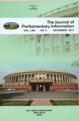 The Journal of Parliamentary Information VOLUME LXIII NO