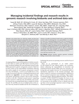 Incidental Findings in Research Biobanks