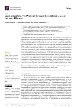 Seeing Keratinocyte Proteins Through the Looking Glass of Intrinsic Disorder