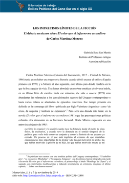 LOS IMPRECISOS LÍMITES DE LA FICCIÓN El Debate Mexicano Sobre El Color Que El Infierno Me Escondiera De Carlos Martínez Moreno