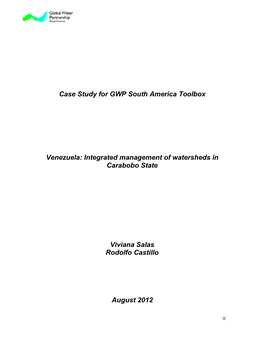 Case Study for GWP South America Toolbox Venezuela: Integrated