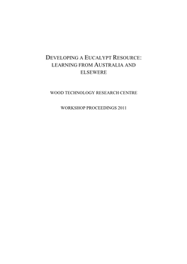 Developing a Eucalypt Resource: Learning from Australia and Elsewere