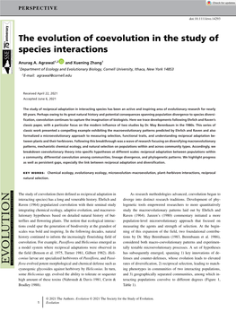 The Evolution of Coevolution in the Study of Species Interactions