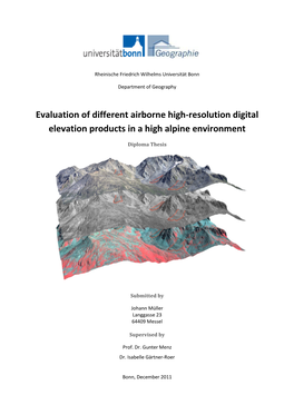 Evaluation of Different Airborne High-Resolution Digital Elevation Products in a High Alpine Environment