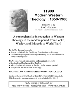 Modern Western Theology I: 1650-1900