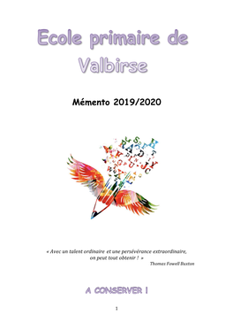 Mémento 2019/2020