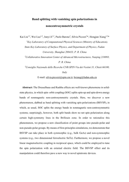 Band Splitting with Vanishing Spin Polarizations In