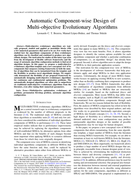 Automatic Component-Wise Design of Multi-Objective Evolutionary Algorithms Leonardo C