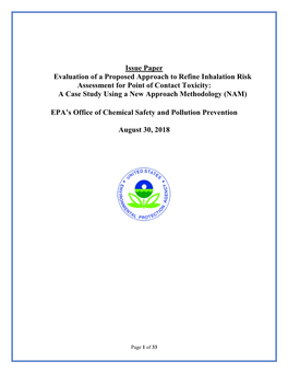 Evaluation of a Proposed Approach to Refine Inhalation Risk Assessment for Point of Contact Toxicity: a Case Study Using a New Approach Methodology (NAM)