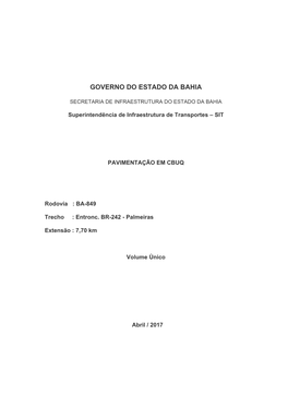 Governo Do Estado Da Bahia