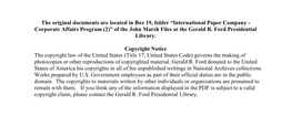 International Paper Company - Corporate Affairs Program (2)” of the John Marsh Files at the Gerald R