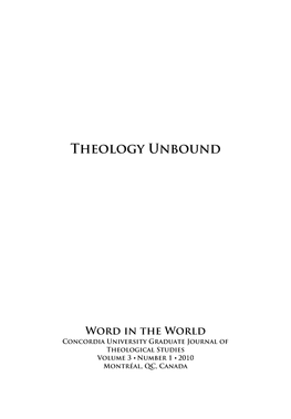 Theology Unbound