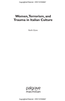 Women, Terrorism, and Trauma in Italian Culture