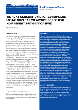 Of Europeans Facing Nuclear Weapons: Forgetful, Indifferent, but Supportive?