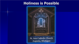 Holiness Is Possible Holiness Is Possible